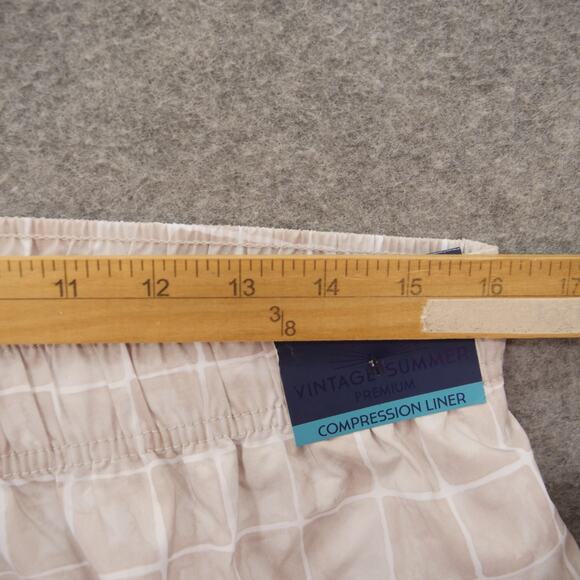 Vintage Summer Board Shorts Mens Large Blue Swim Surf Drawstring Print New - Picture 9 of 14